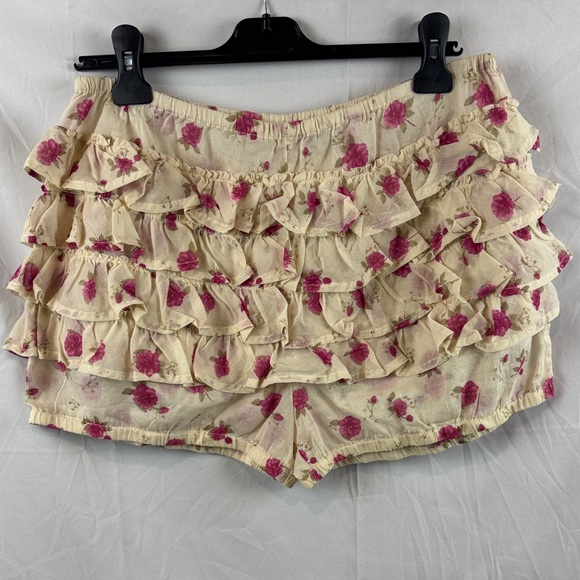 Free People Ruffle Up Bloomer Mid Rise Floral Print Shorts Size M - New - Picture 5 of 10